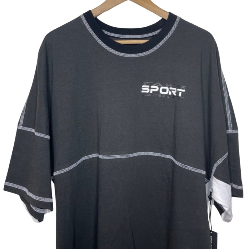 SPIRIT JERSEY | NWT Black & White Unisex NYC Fake Sports Shirt | Size XXL - Picture 3 of 11